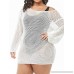 YONYWA Women Swimsuit Cover Ups Plus Size Off The Shoulder Crochet Hollow Out Coverups Beach Dress White B07PNN1FRX